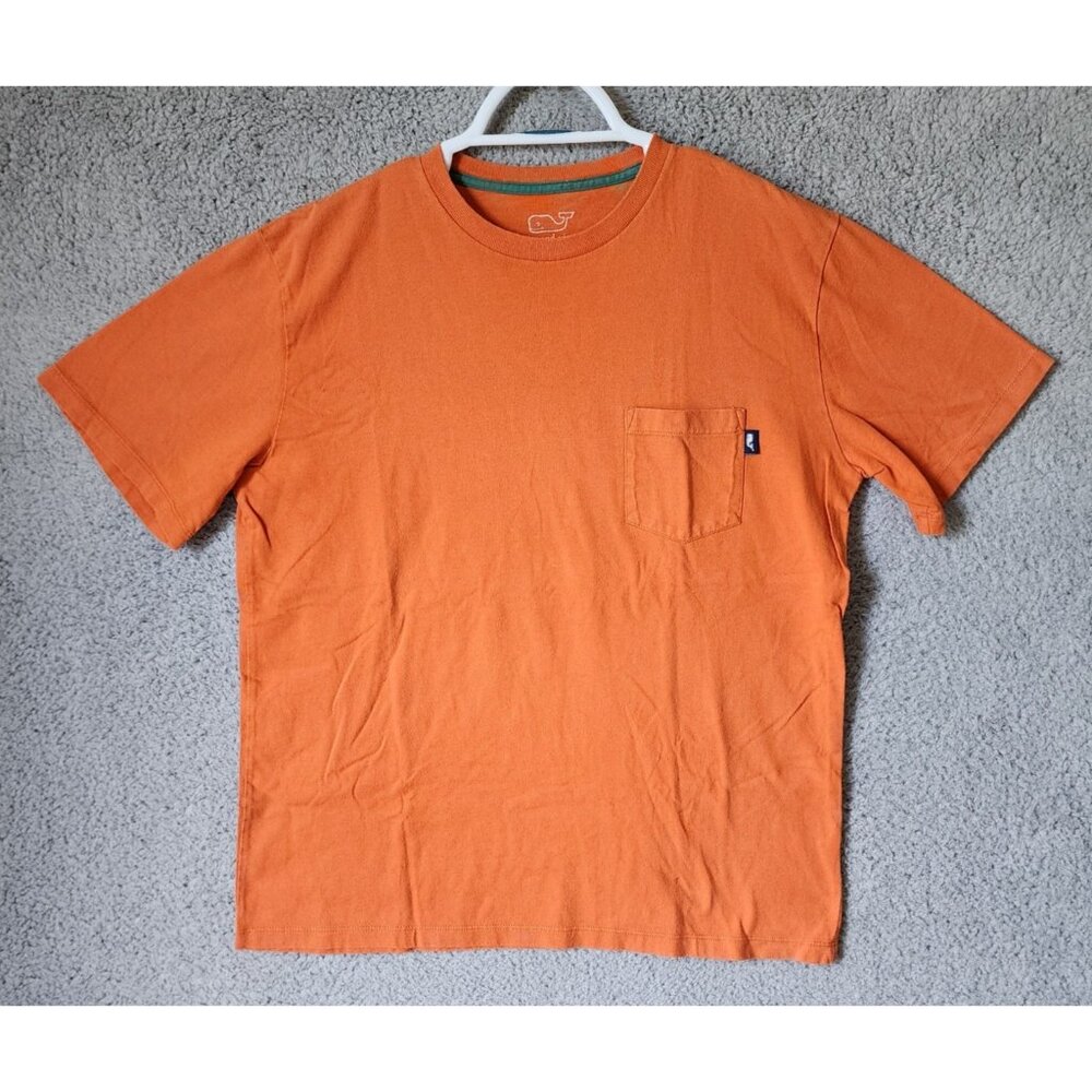 Vineyard Vines Men's Size Small Orange Pocket T Shirt 100% Cotton